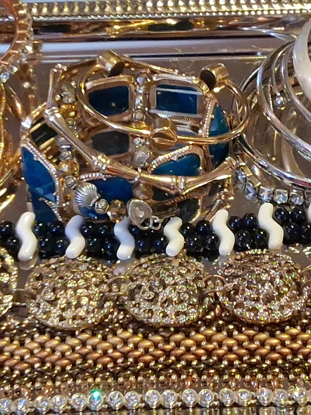 Mixed Lot 25 Costume Jewelry Bracelets Bangles 3 Sterling Silver/ .925 Natasha - Picture 2 of 7